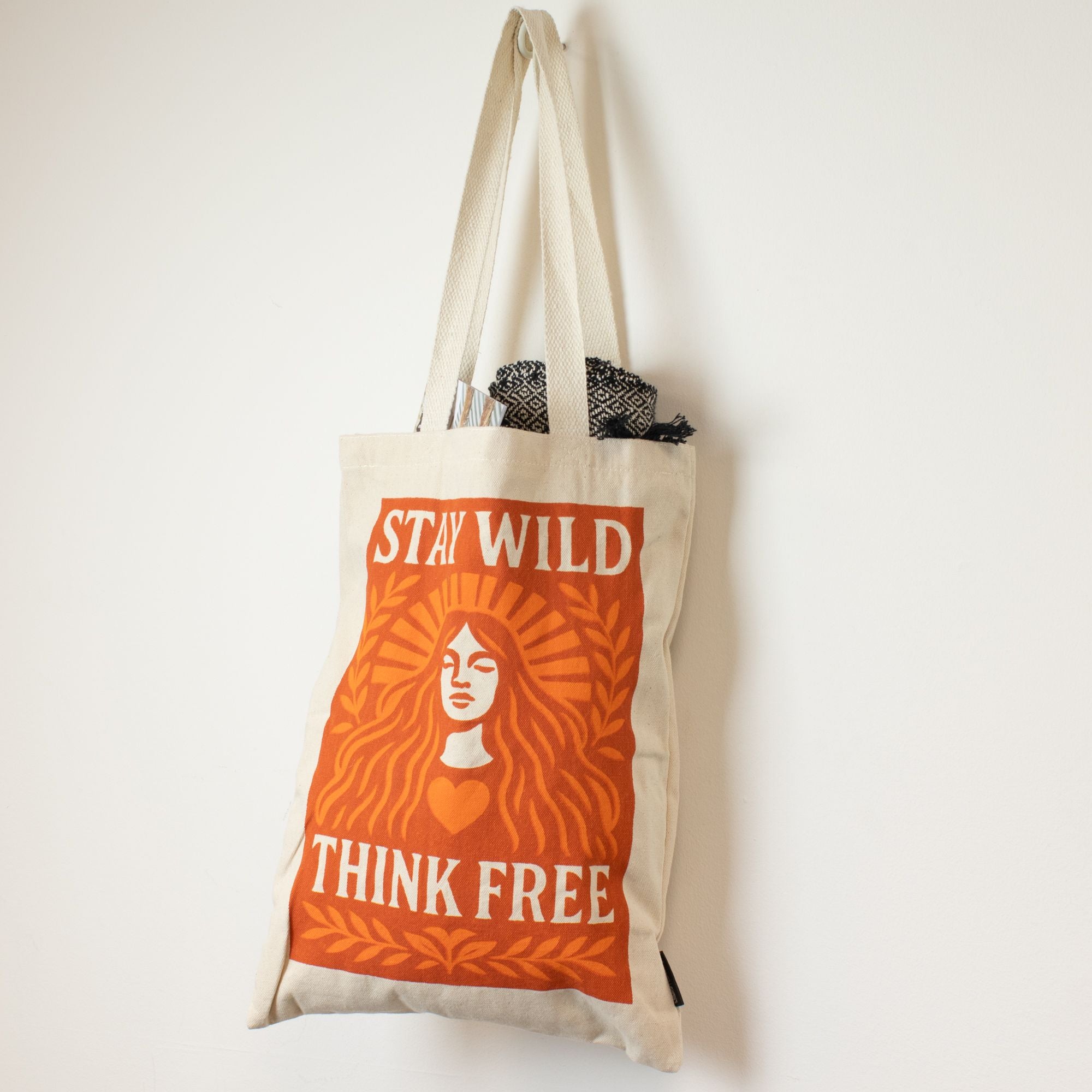 Nomad Sari Iconic Toni Tote Bag Stay Wild in Natural Cotton