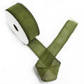 Natural Texture Ribbon 38mm x 20m Roll in Festive Xmas Green