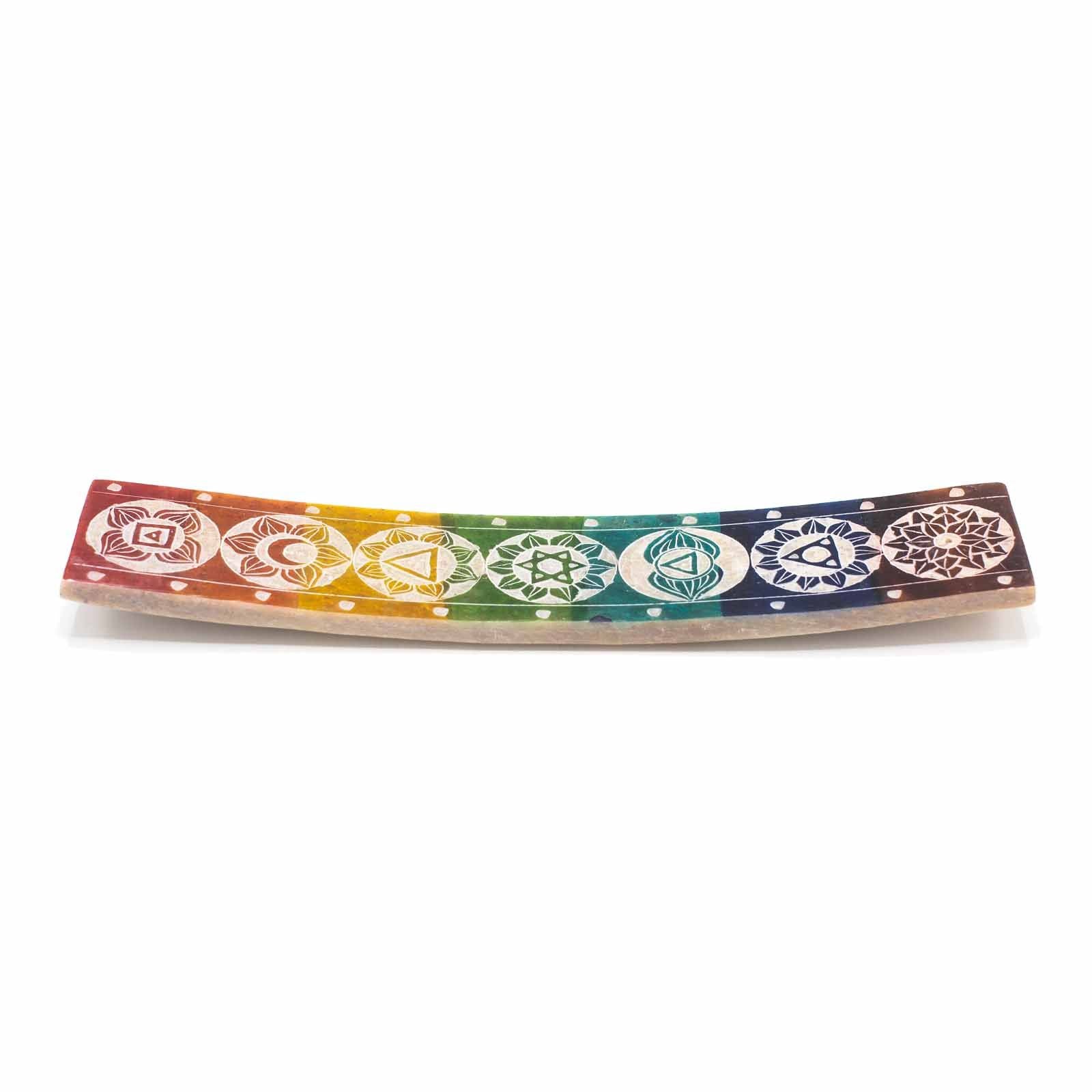 Soapstone Seven Chakra Incense Holder for Home and Meditation