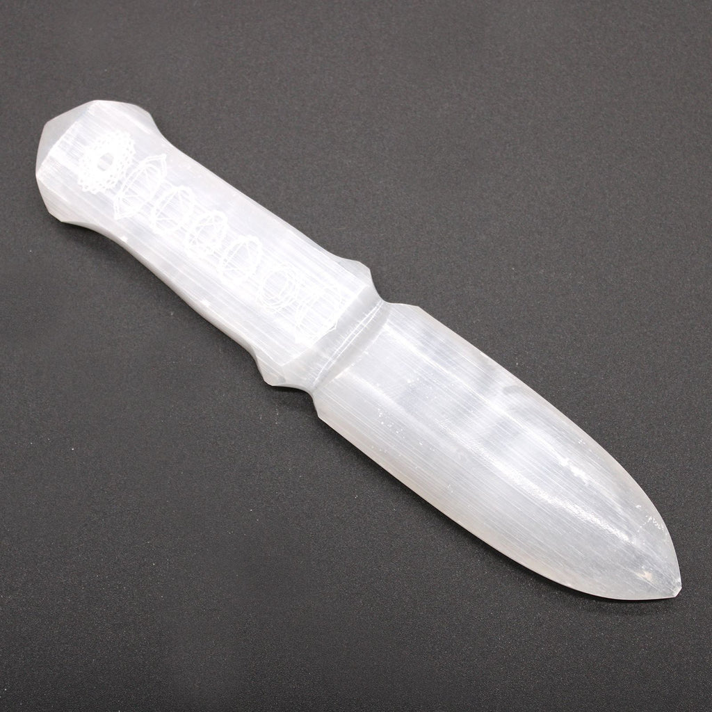 Selenite Ritual Knife for Chakra Cleansing and Energy Work Tool