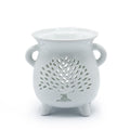 Caildren White Oil Burner with Tree of Life Design for Aromatherapy