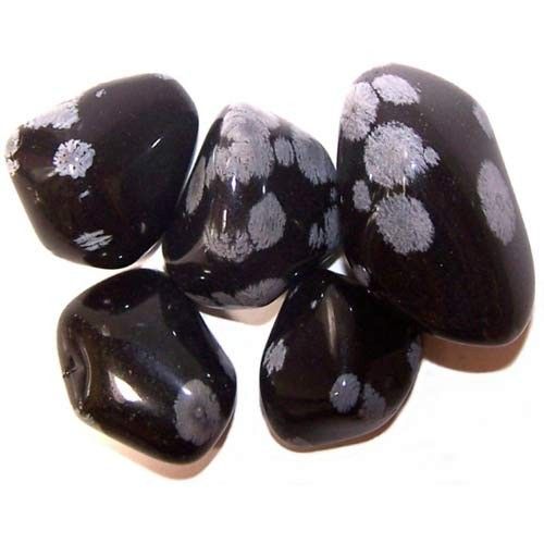 Large Tumble Stones - Obsidian Snowflake