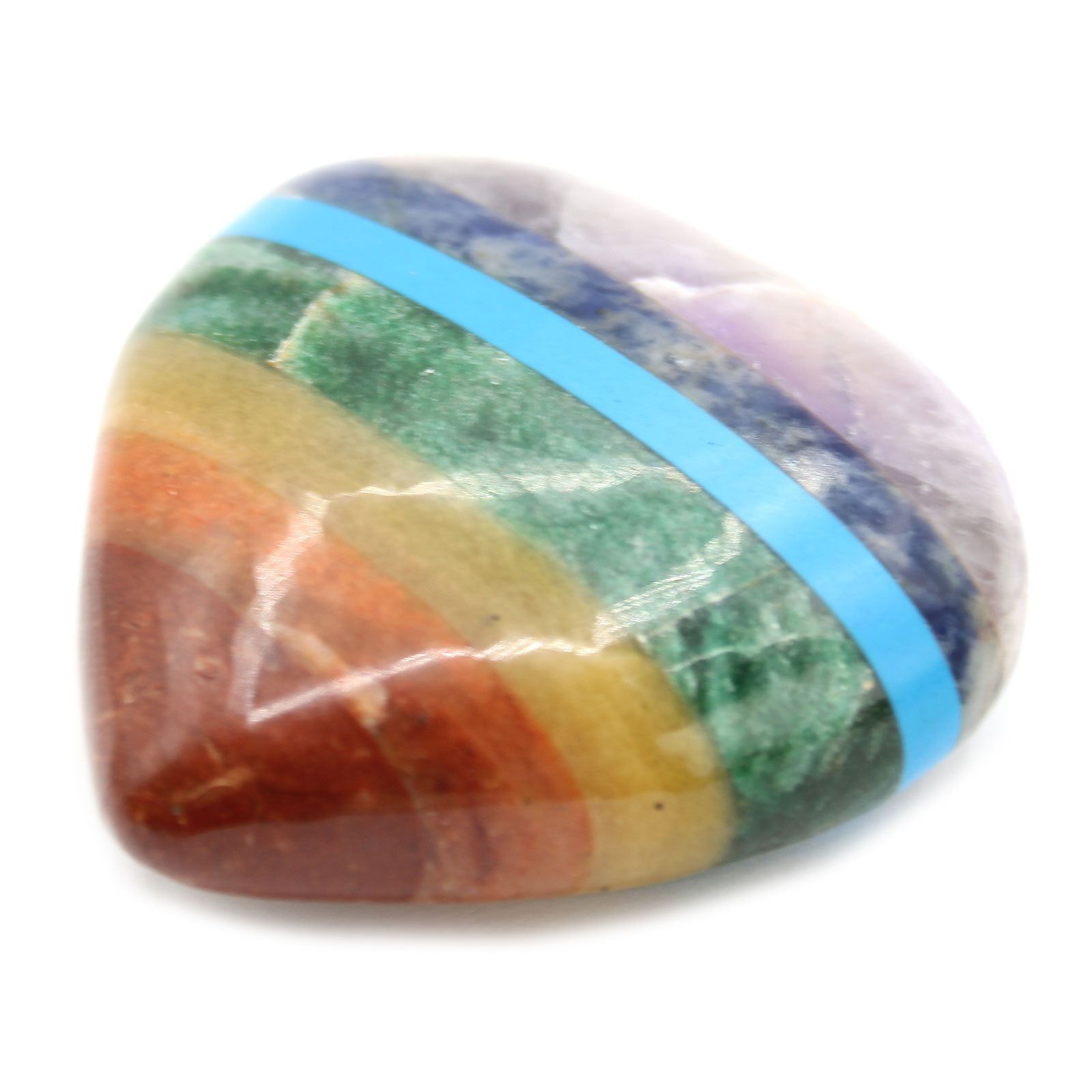 Chakra Hearts 45 60mm Bonded Chakra Stones for Collectors and Enthusiasts