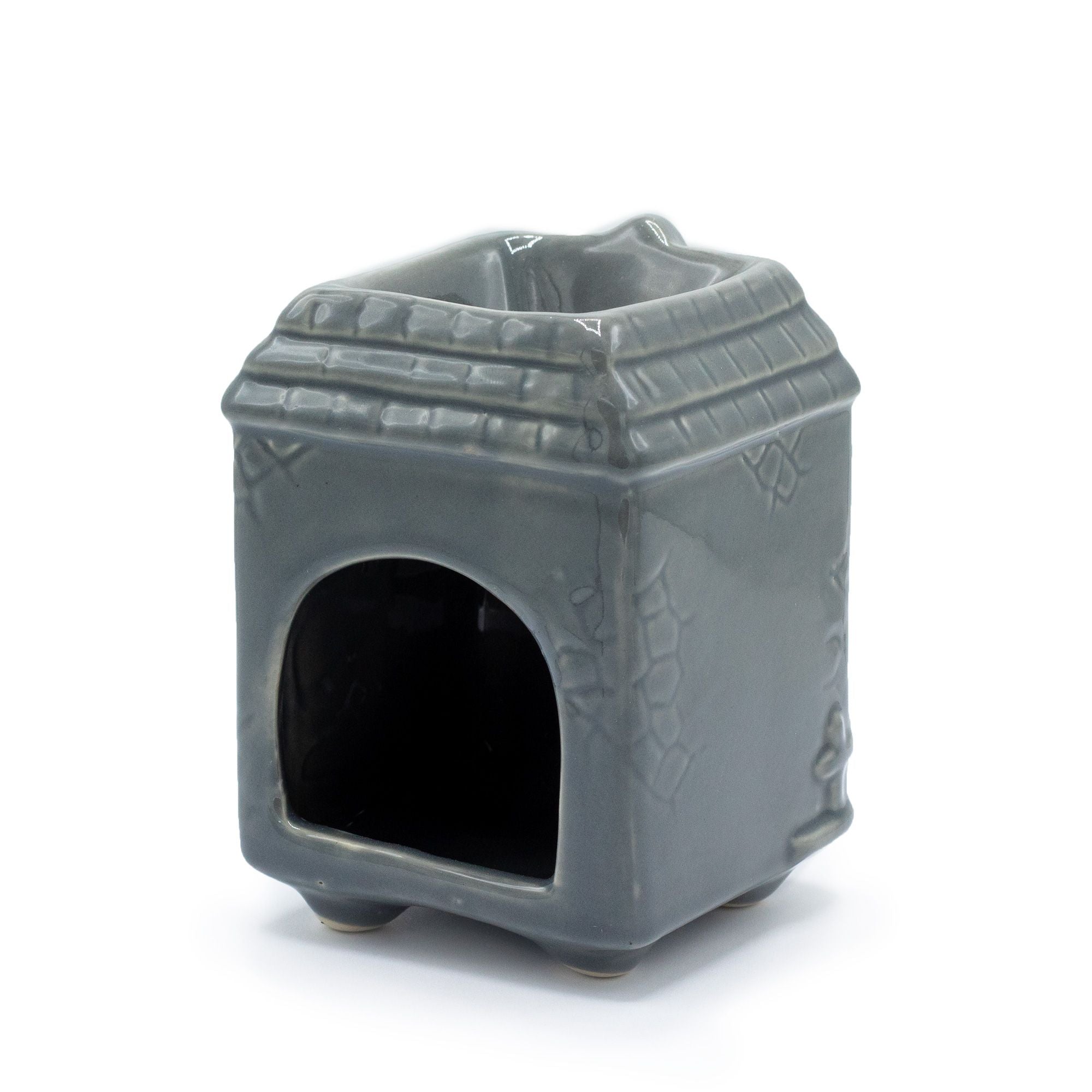 Townhouse Grey Oil Burner in Elegant Ceramic for Home Fragrance