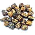 Tiger Eye Runes Stone Set in Pouch for Mystical Insight