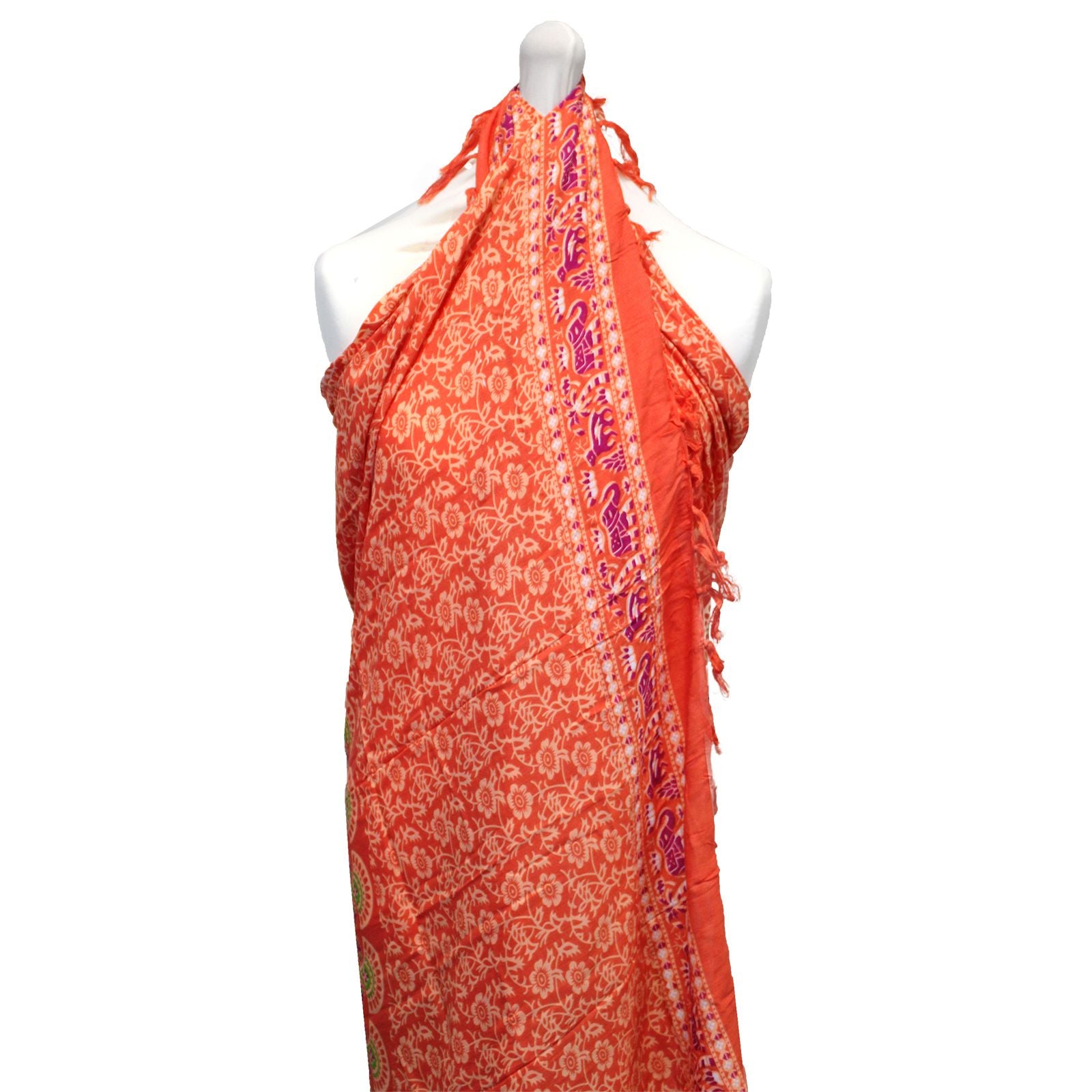 Stylish Pink Rose Mandala Sarongs for Beachwear and Casual Use