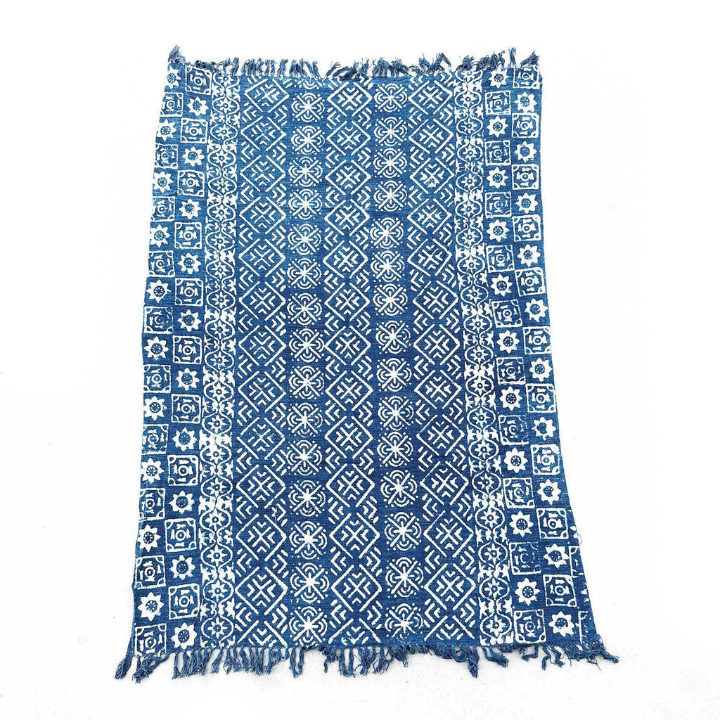 Handmade Indigo Throw with Desi Stripes for Home Decor Elegance