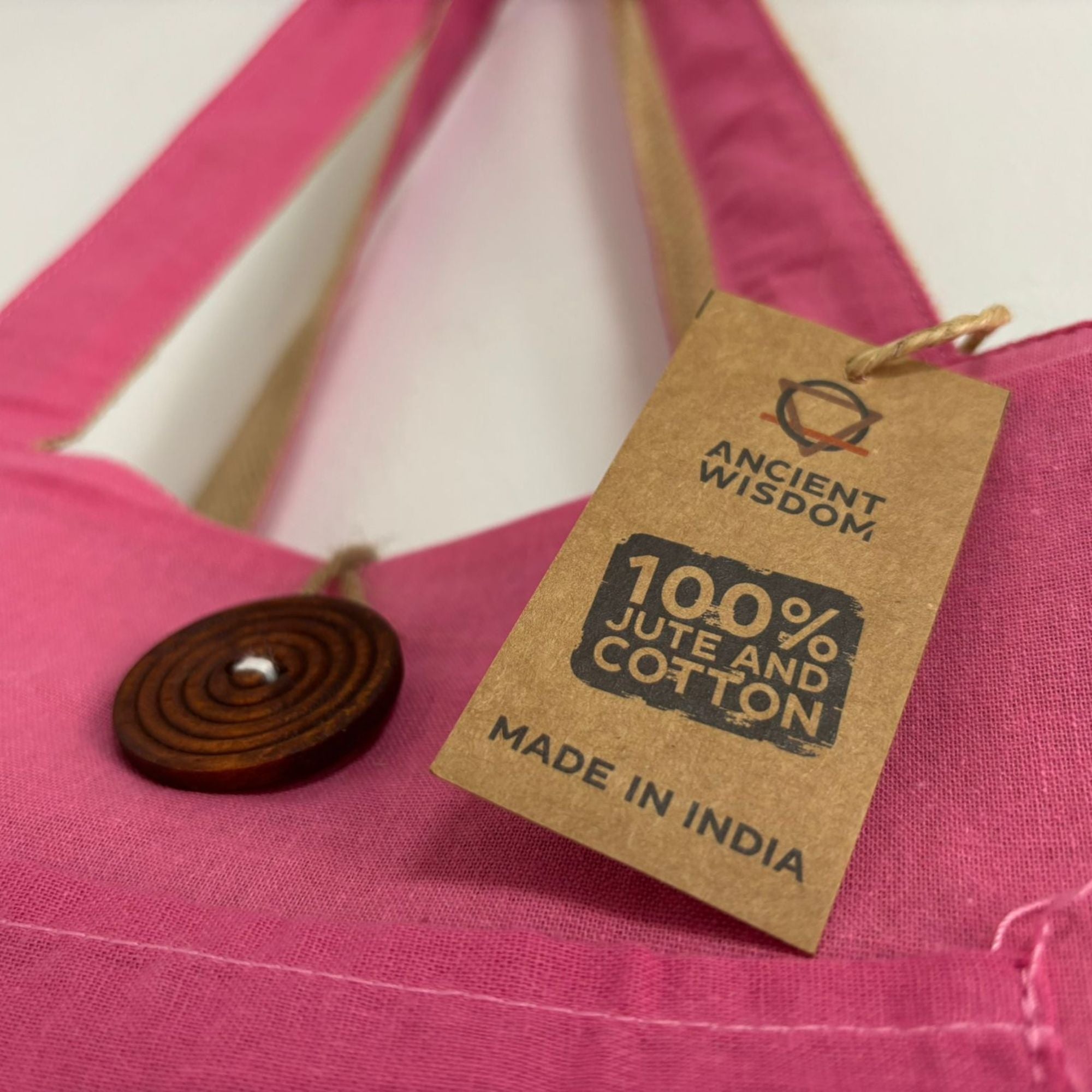 Jute & Cotton Reversible Big Bag in Pink for Versatile Use