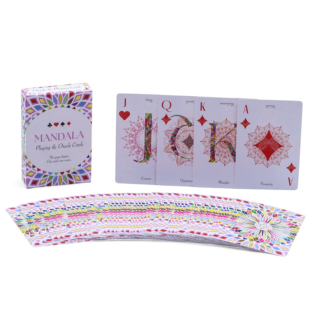 Mandala Oracle and Playing Cards Kaleidoscope Symmetry Deck Set