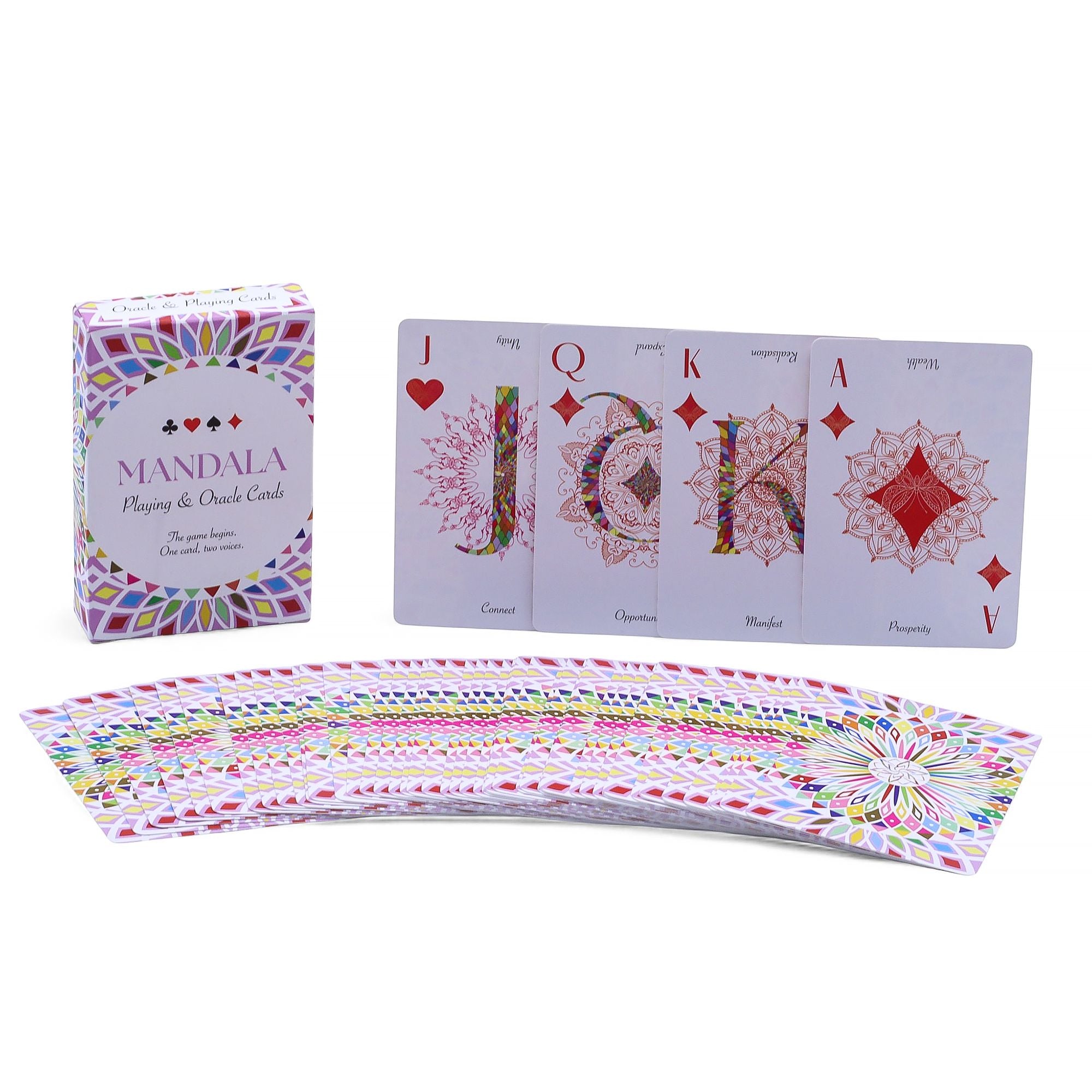 Mandala Oracle and Playing Cards Kaleidoscope Symmetry Deck Set