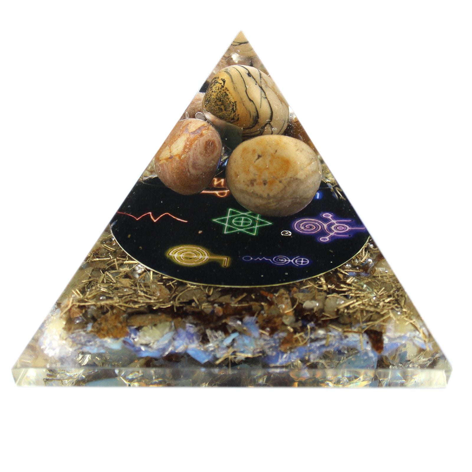 Midnight Reiki Orgonite Pyramid Unique Decorative Piece 70mm