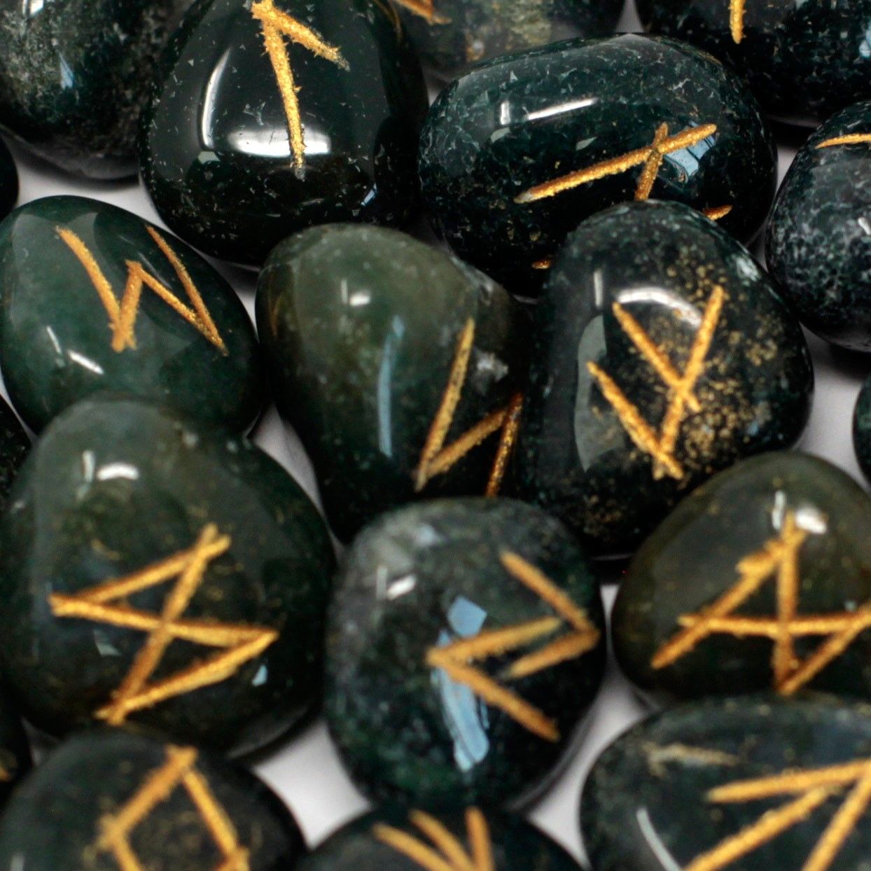 Bloodstone Runes Stone Set in Pouch for Mystical Insights