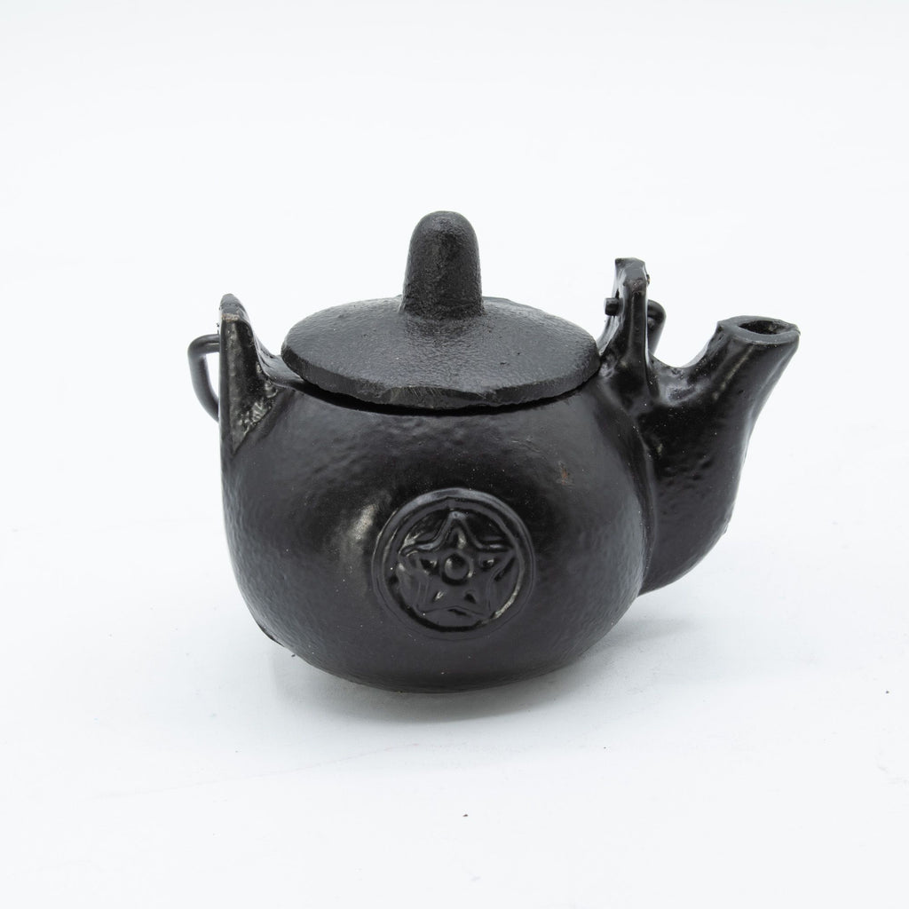 Small Cast Iron Ritual Pot with Pentagon for Incense and Herbs
