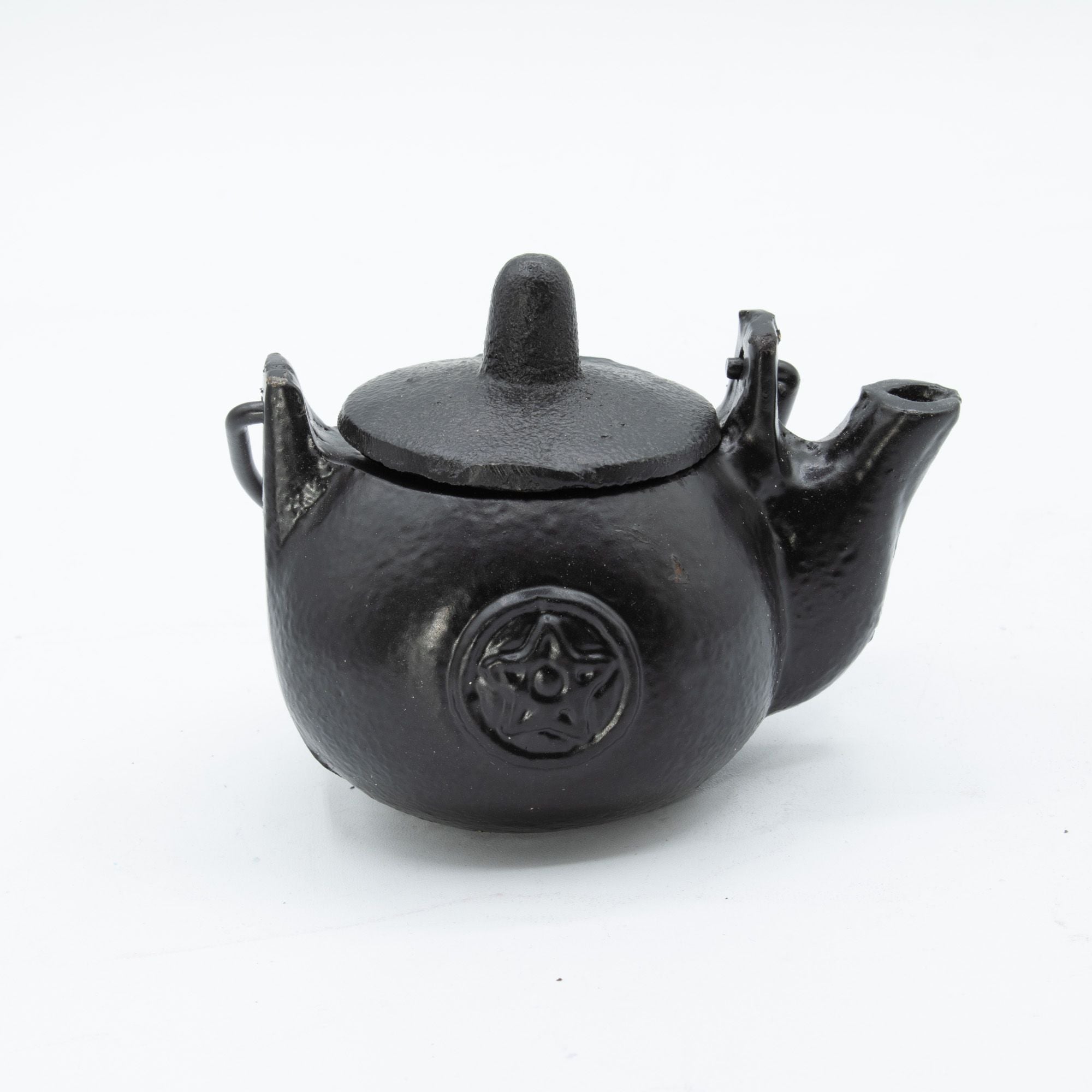 Small Cast Iron Ritual Pot with Pentagon for Incense and Herbs