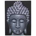 Buddha Painting in Grey Sand Finish for Chic Home Decor Style