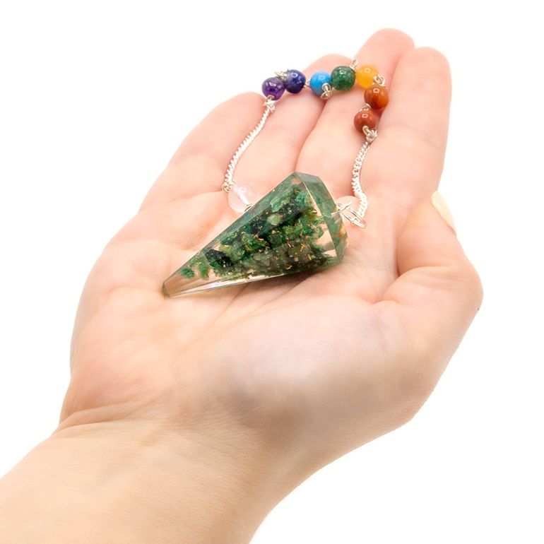 Orgonite Power Chakra Pendulum with Green Aventurine Stone