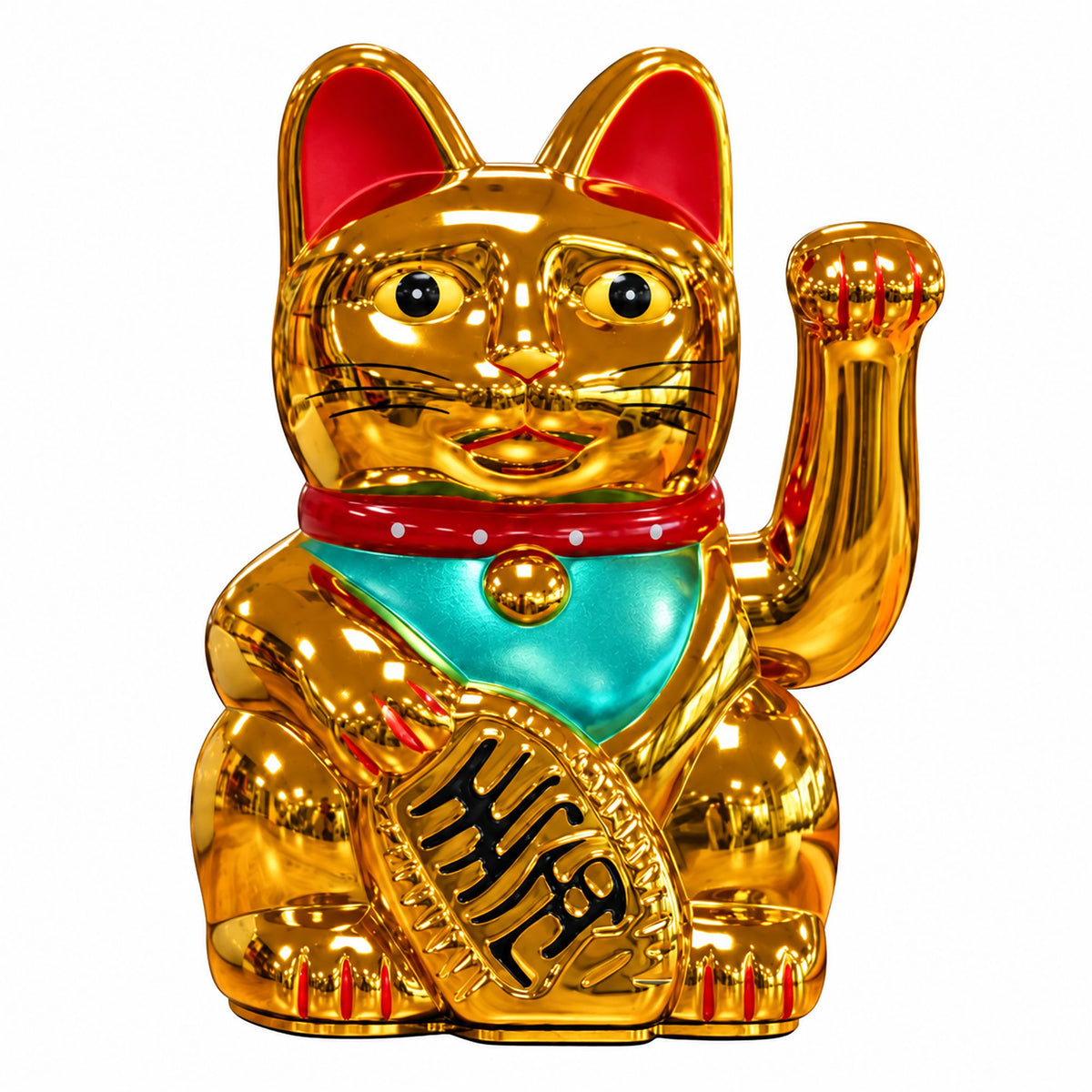 Japanese Lucky Money Cat Ornament – Shiny Gold 15cm