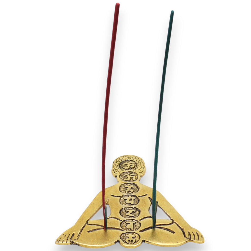 Gold Aluminium Seven Chakra Yoga Incense Holder for Serenity