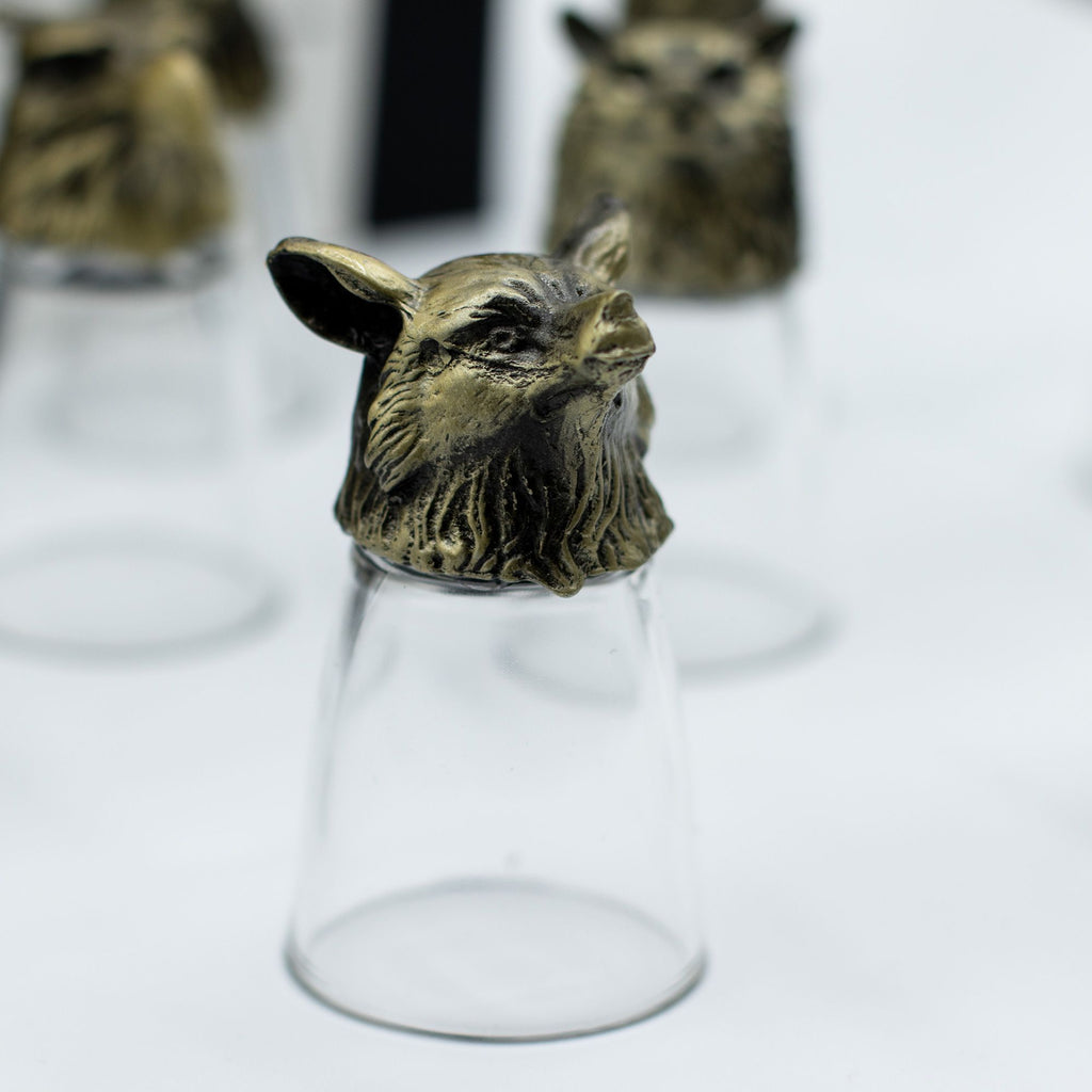 Gift Set of 12 Bottom Up Shot Glasses with Mystical Creatures
