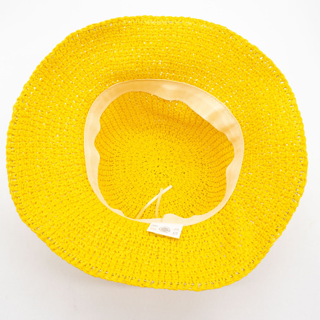 Nomad Sari Floppy Straw Sun Hat in Bright Yellow for Summer Fun