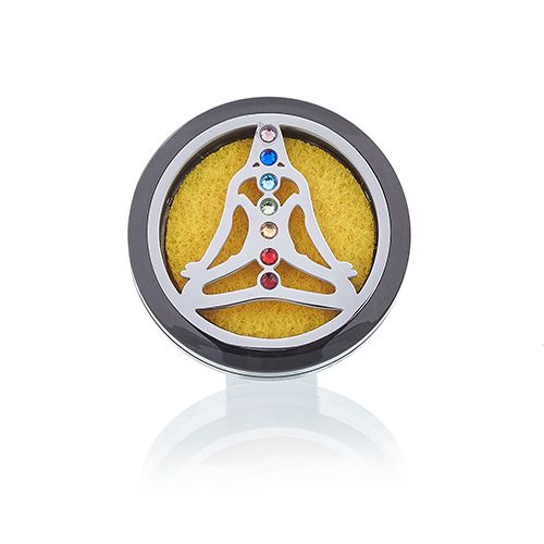 Car Diffuser Kit Pewter Yoga Chakra Aromatherapy for Your Car