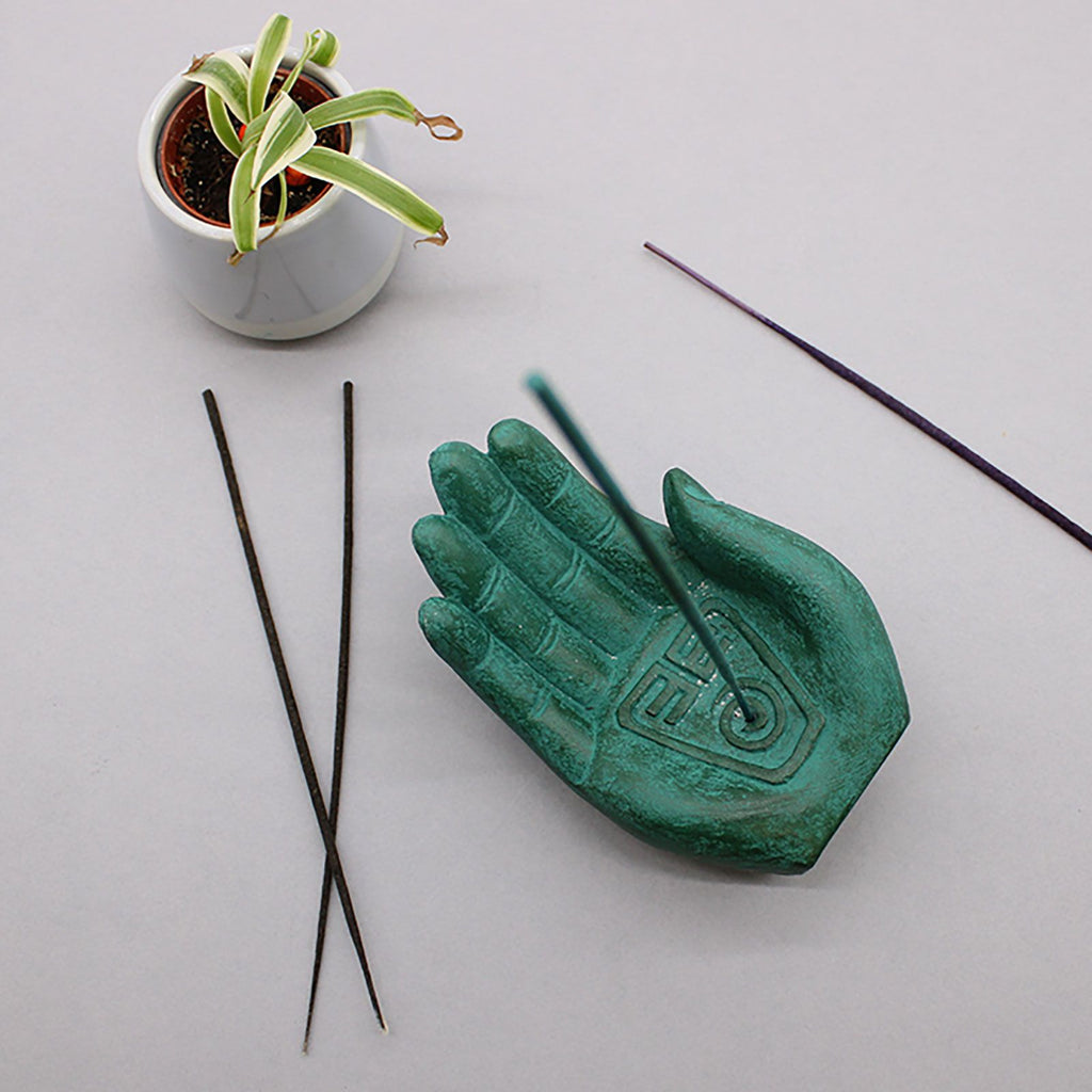 Hand Incense Burner Earth Protect Green for Home Fragrance