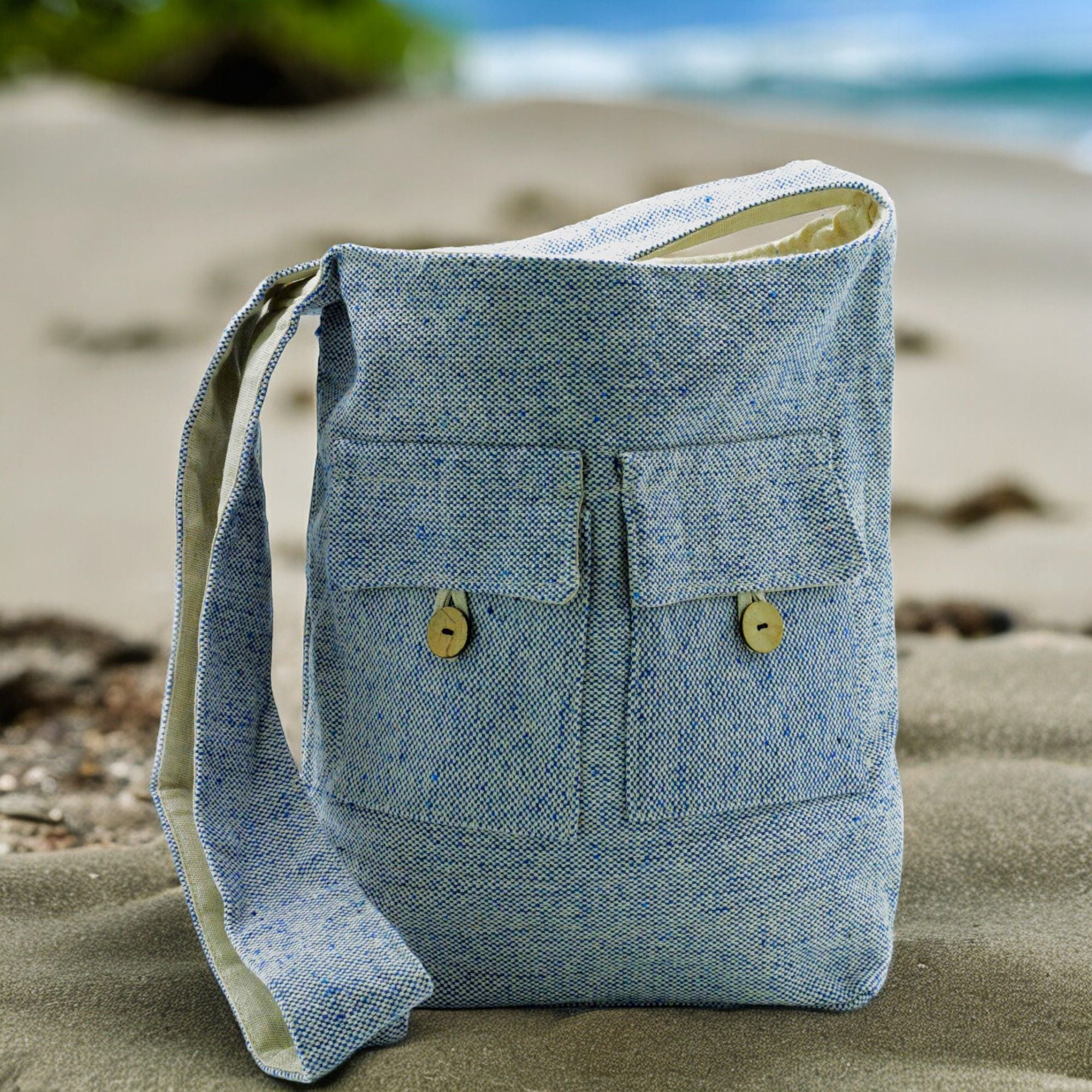 Natural Tones Two Pocket Bags in Comp Denim for Daily Errands
