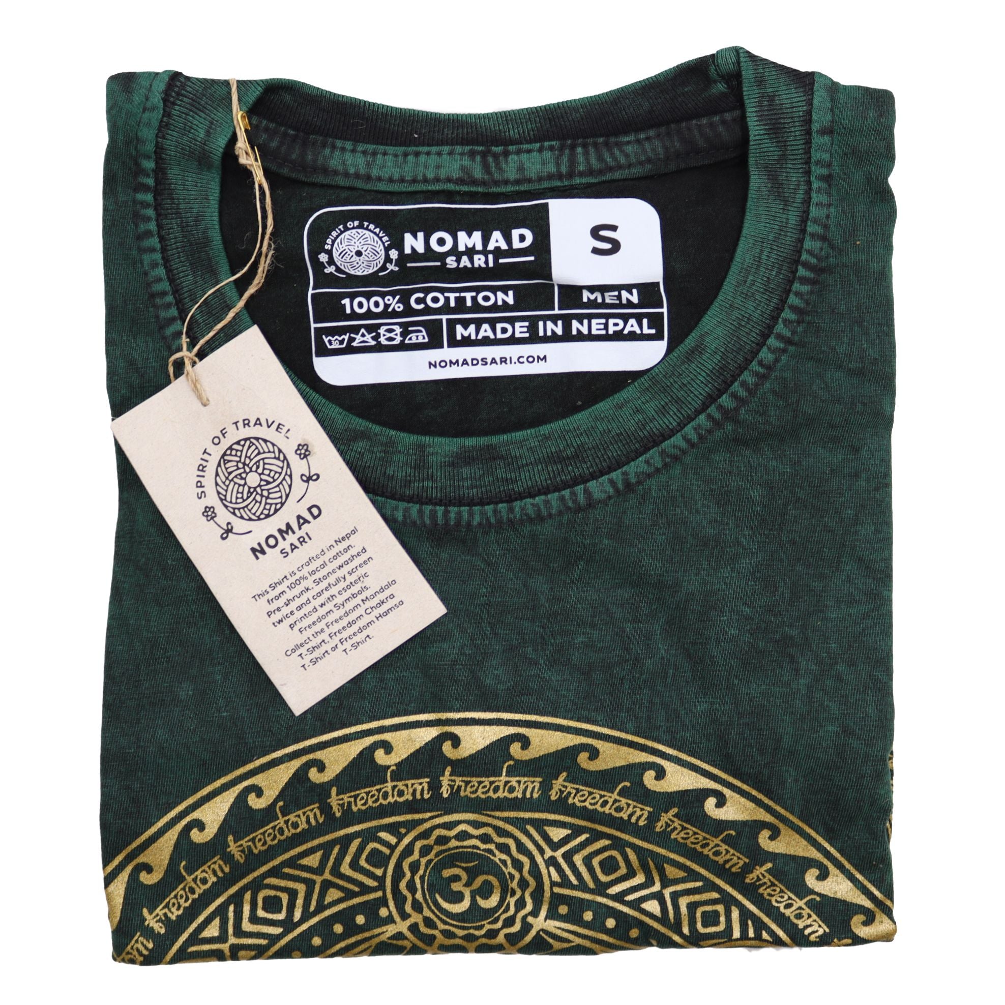 Nomad Sari Stonewashed Cotton T Shirt in Green for Casual Wear