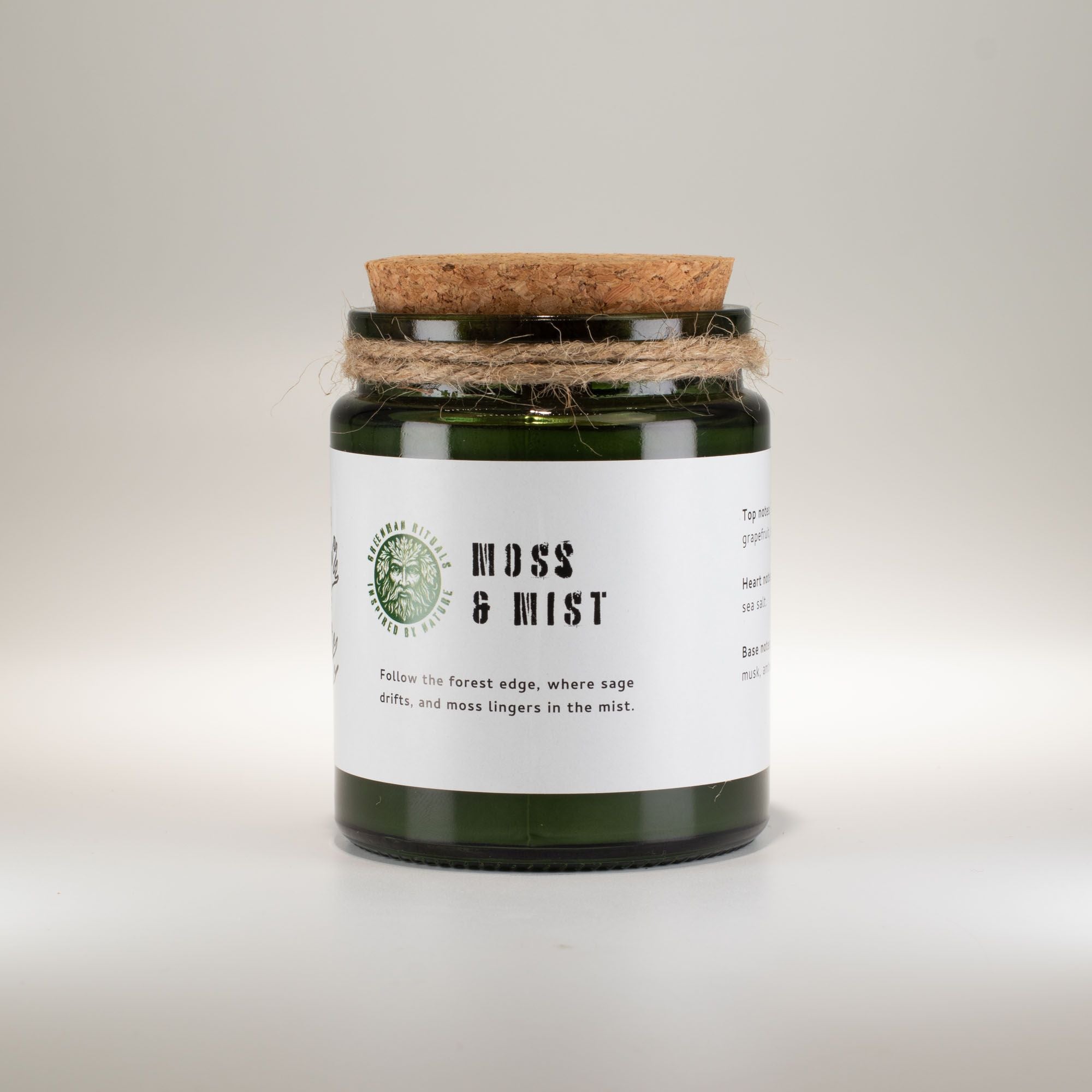 Greenman Woodwick Soy Candle Moss & Mist in Deep Green Jar