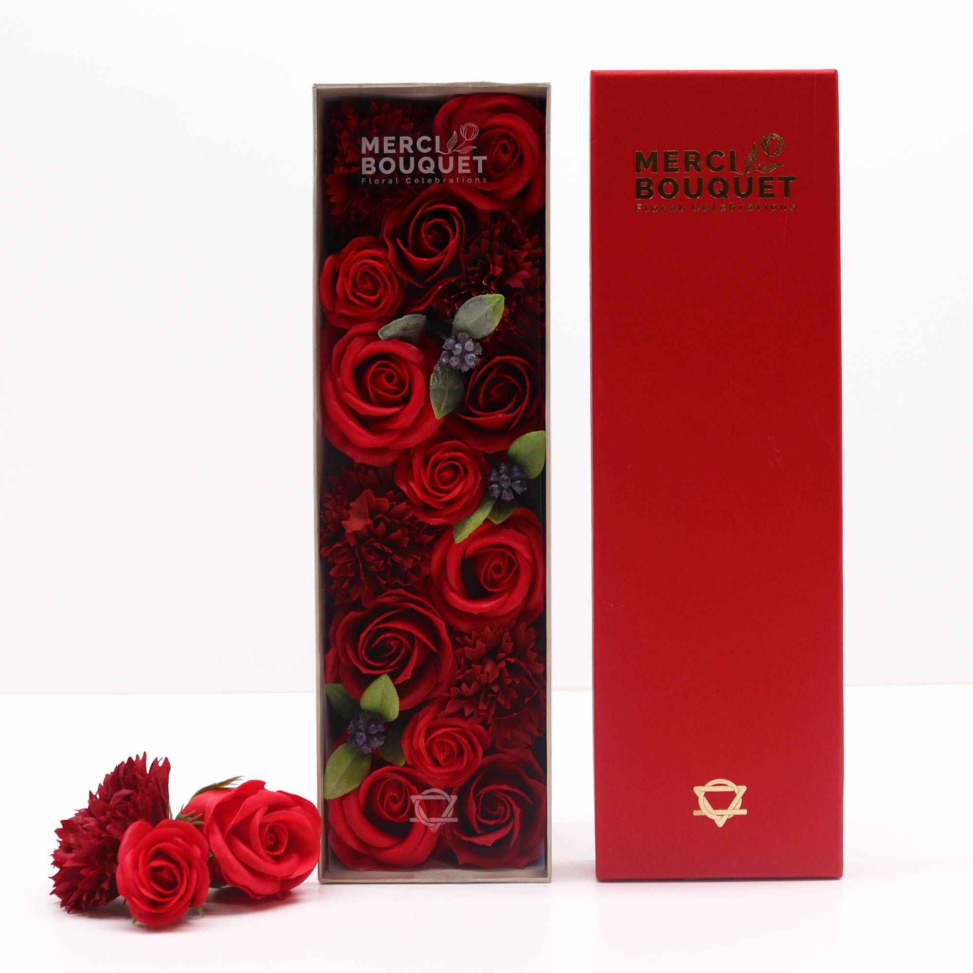 Long Box Classic Red Roses Soap Flowers Gift Box for Romance