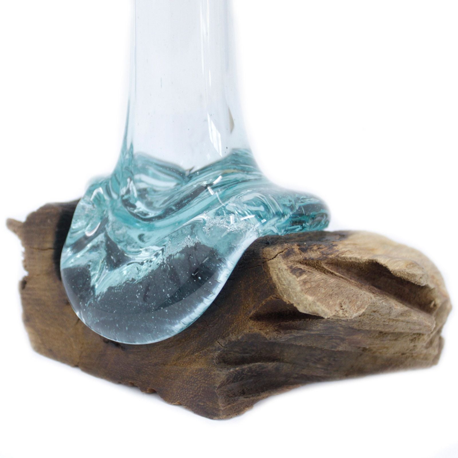 Stunning Molten Glass on Wood Vase for Unique Home Decor
