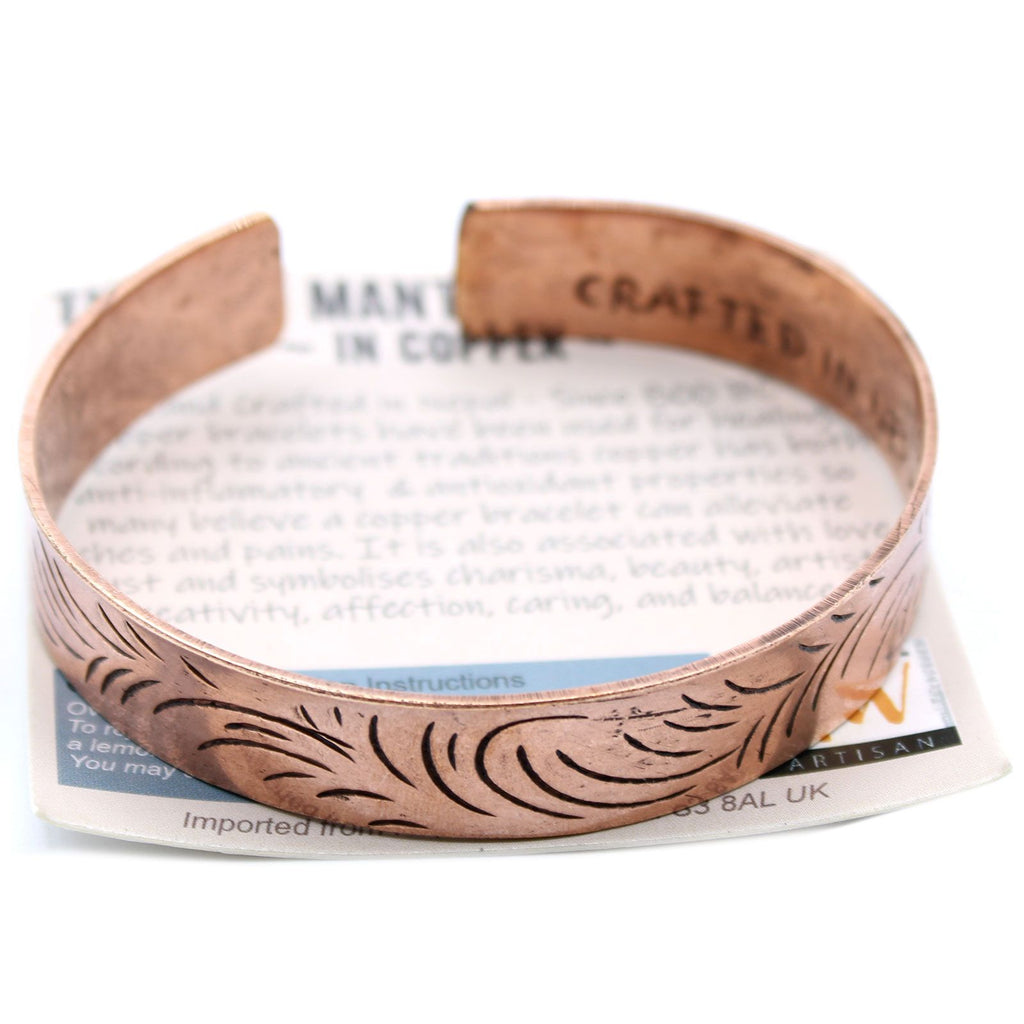 Copper Tibetan Bracelet with Wide Tribal Swirls for Unique Style