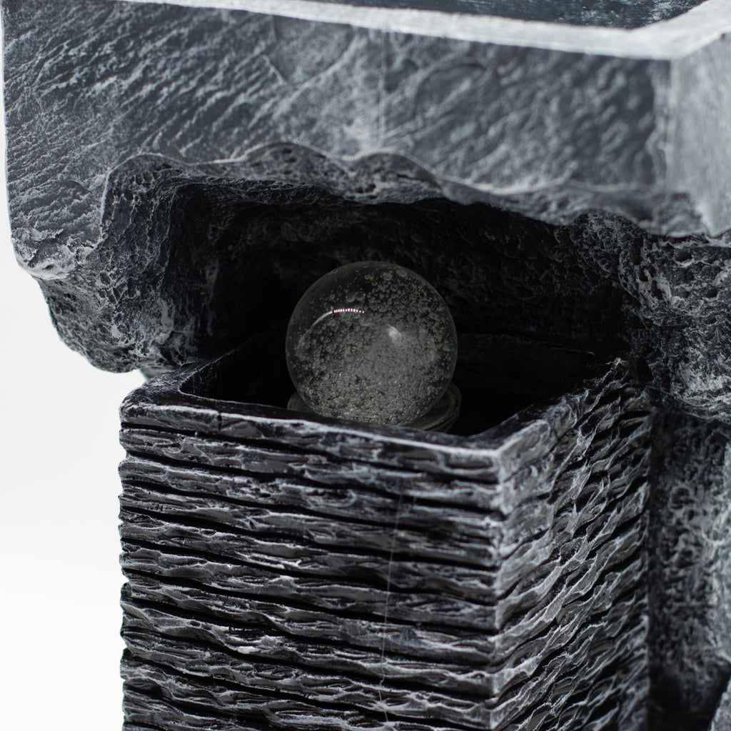 Grand Water Feature with Colour Changing Crystal Ball in Rock