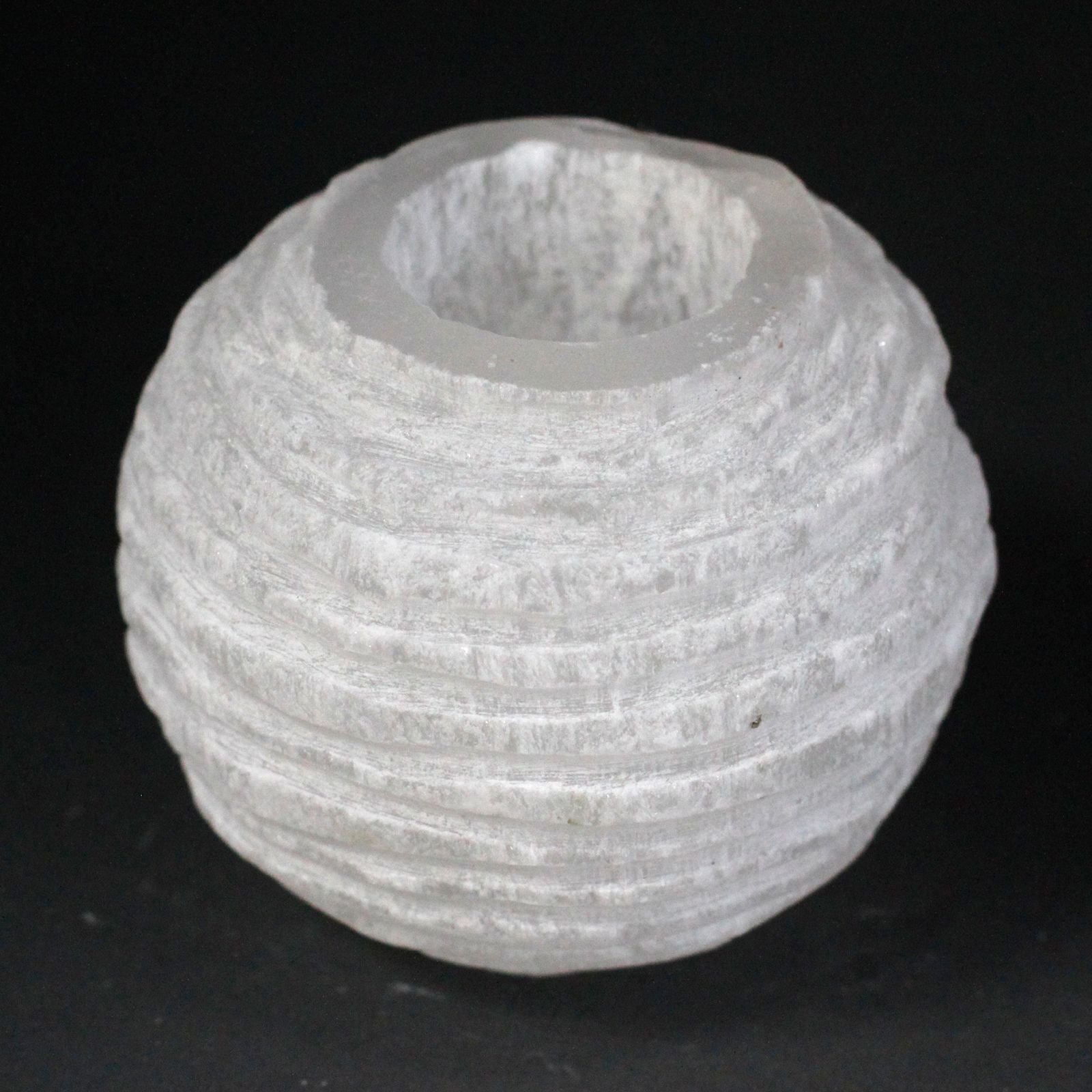 Selenite Snowball Candle Holder Unique 8 cm for Home Decor
