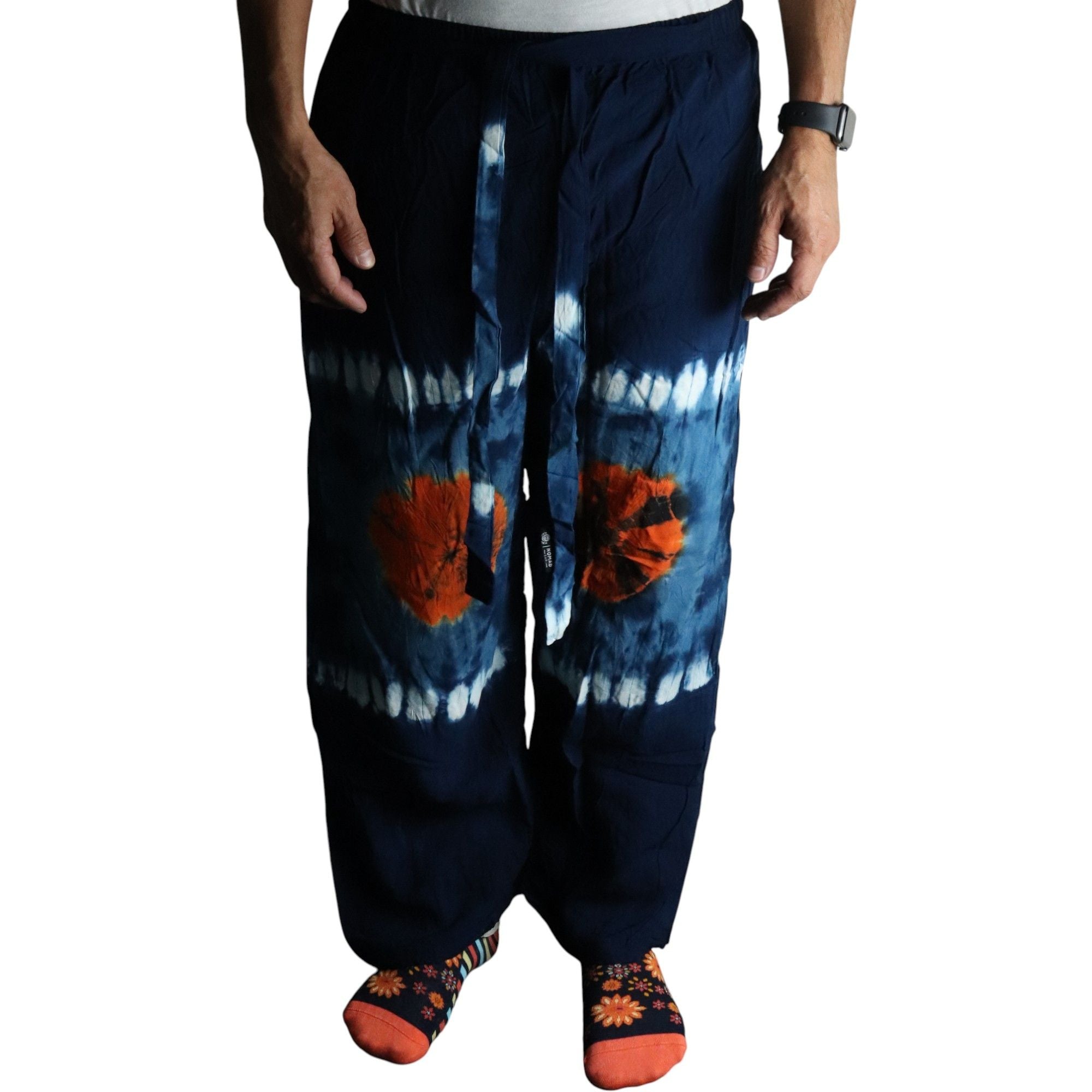 Japanese Style Lounge Pants in Teal and Orange for Comfort