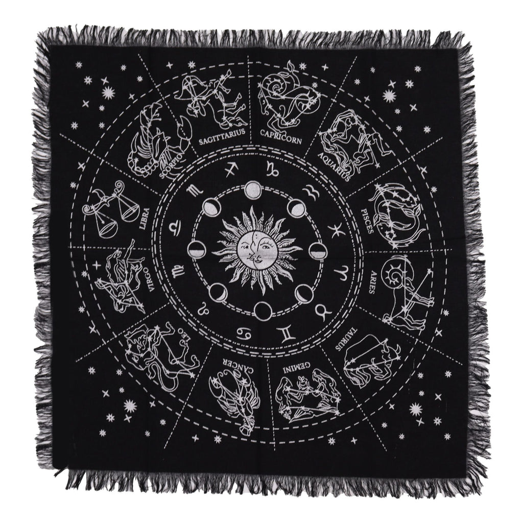 Esoteric Fringed Altar Cloth Horoscope for Your Spiritual Spaces