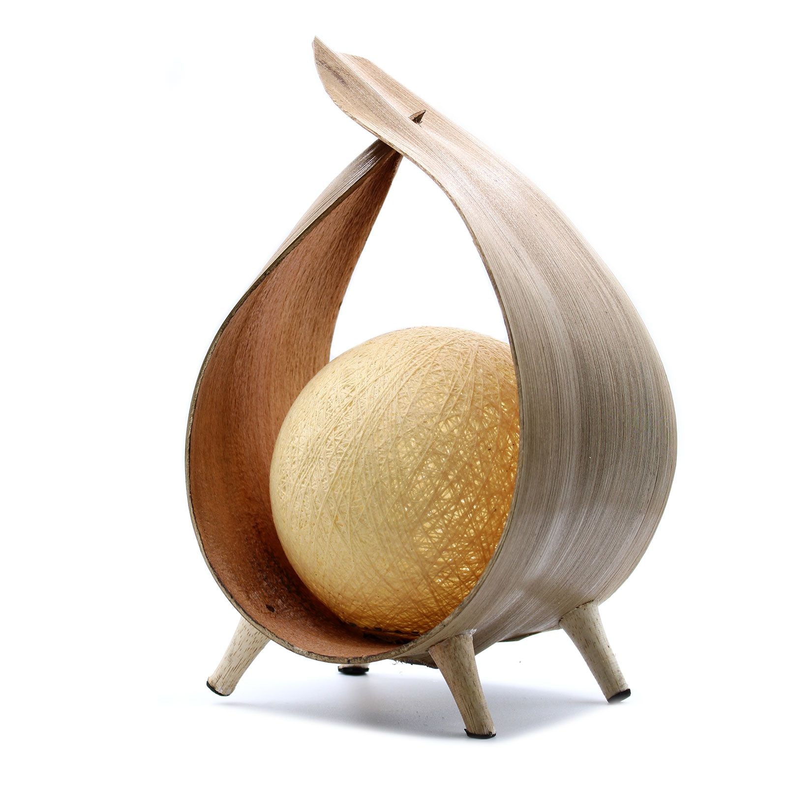 Natural Coconut Lamp with Unique Wrapover Design for Home Decor