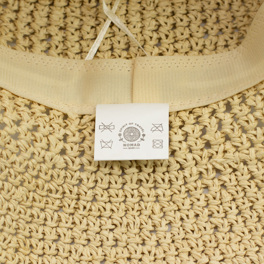 Nomad Sari Floppy Straw Sun Hat in Natural Beige for Summer Fun