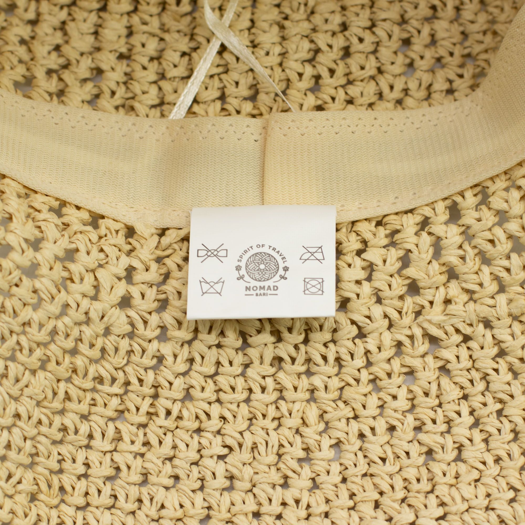 Nomad Sari Floppy Straw Sun Hat in Natural Beige for Summer Fun