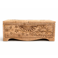 Sun & Moon Carved Sliding Box