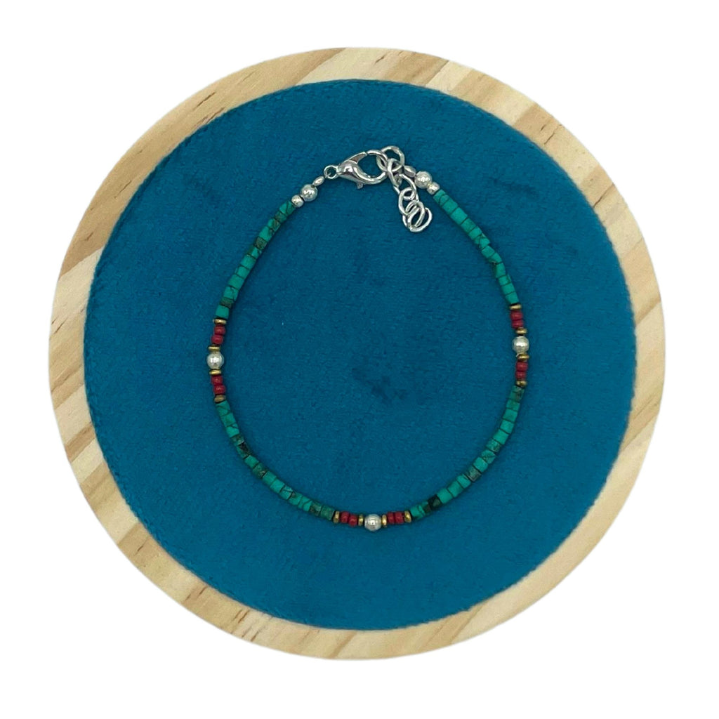 Nepalese Extra Fine Gem Bracelet with Vibrant Turquoise Beads