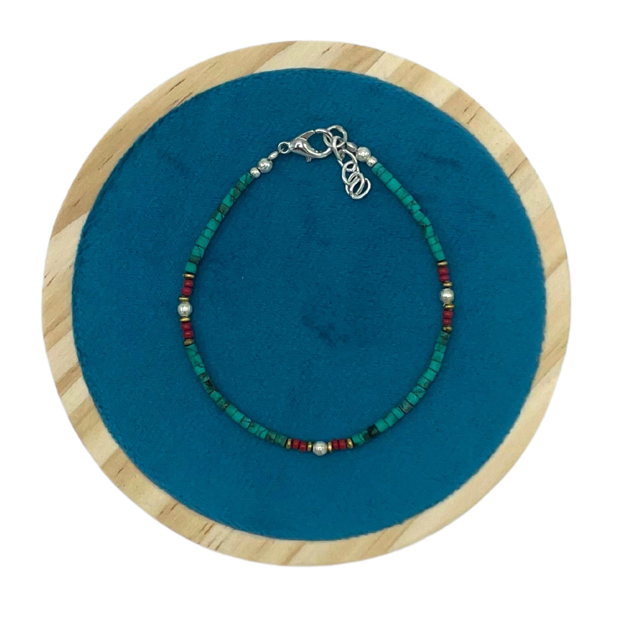 Nepalese Extra Fine Gem Bracelet with Vibrant Turquoise Beads