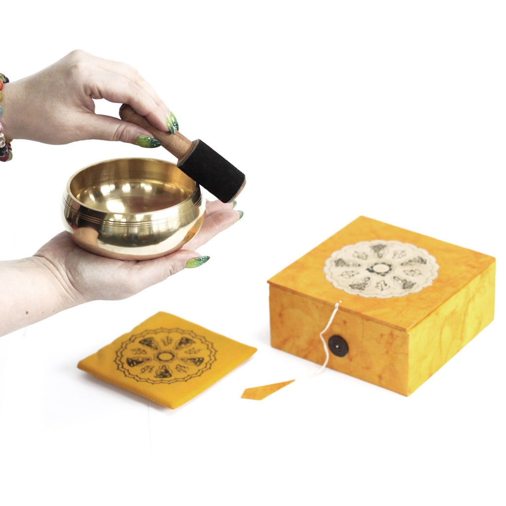 Special Tibetan Meditation Bowl Set with Cushion and Stick Gift