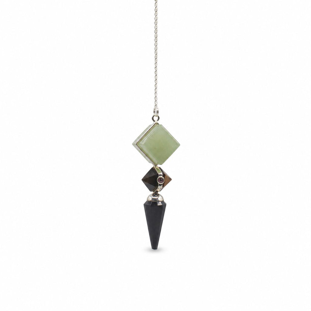 Builder of Realms Pendulum with Black Agate and Green Aventurine