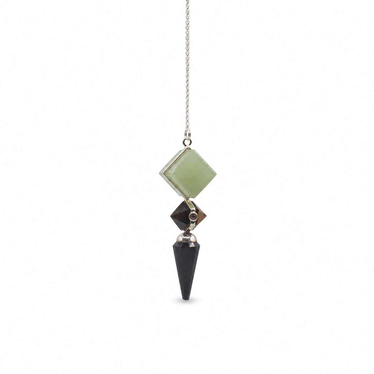 Builder of Realms - Three Piece Pendulum - Black Agate - Green Aventurine - Tiger Eye