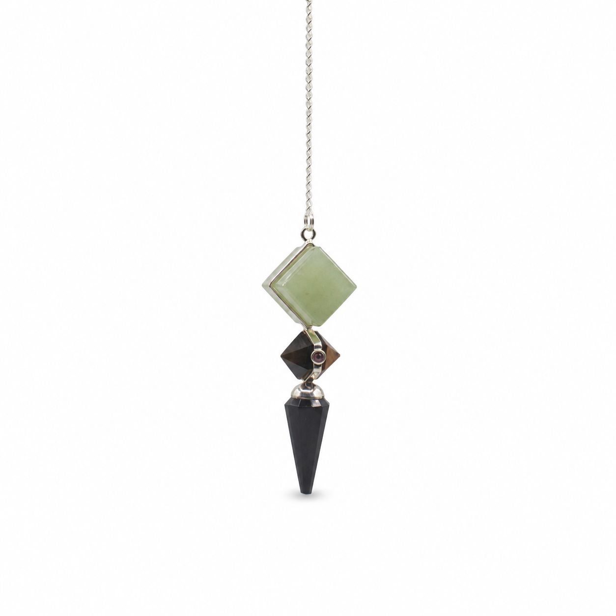 Builder of Realms Pendulum with Black Agate and Green Aventurine