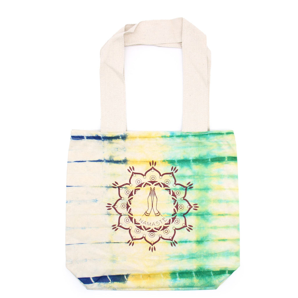 Tye Dye Cotton Bag with Unique Namaste Hands Pattern Design