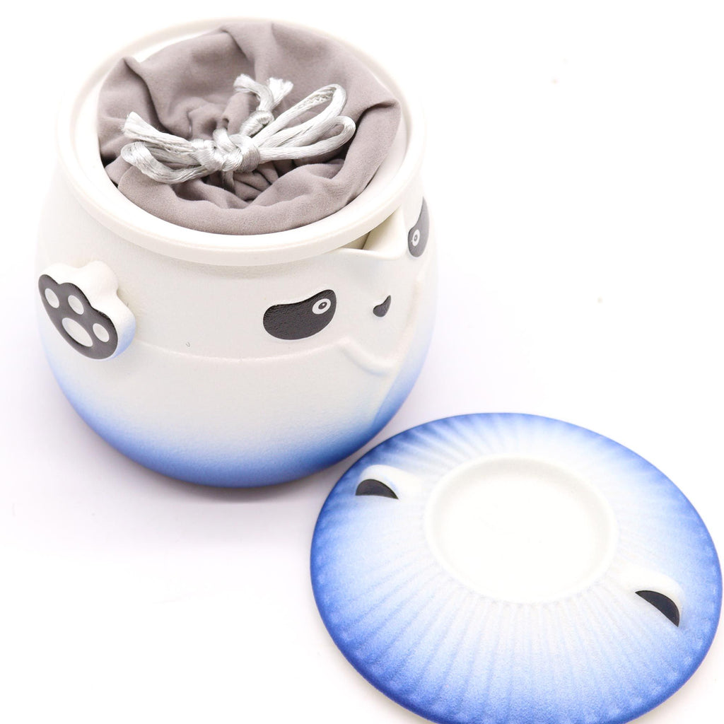 Panda Teapot Set with Three Cups in Sky Blue for Tea Lovers