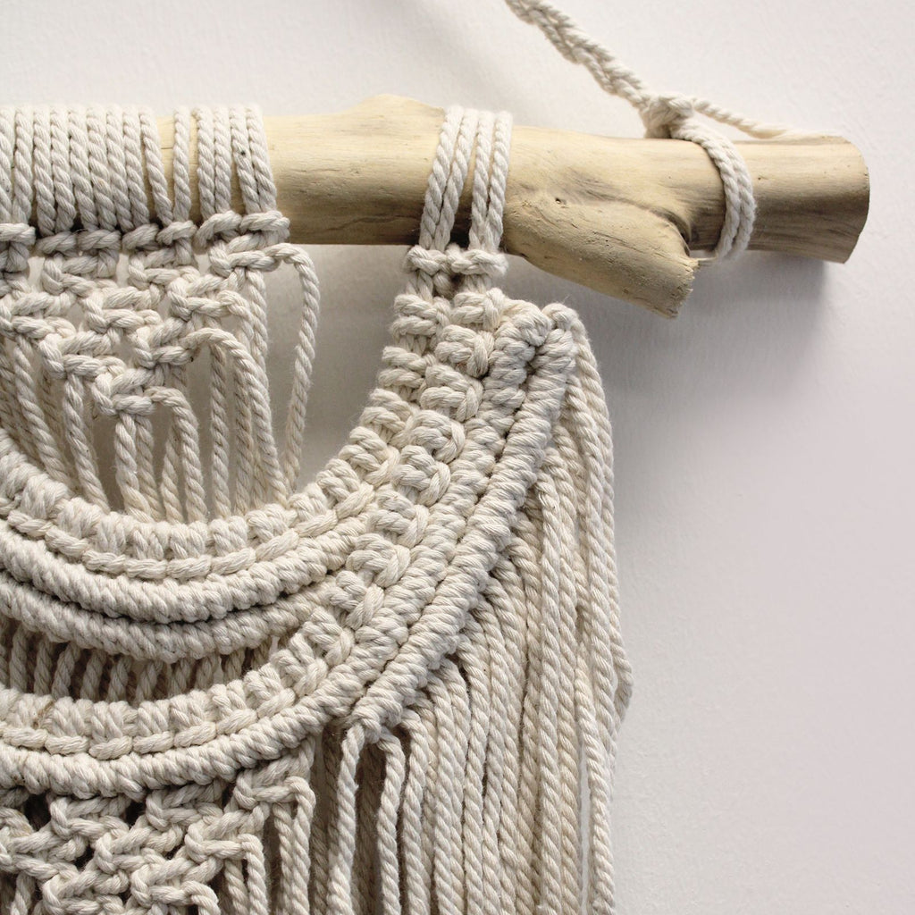 Macrame Wall Hanging Two Waves for Boho Chic Home Decor Style