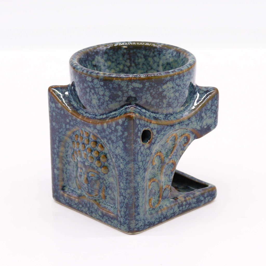 Square Buddha Burner in Dusty Blue for Home Fragrance Decor